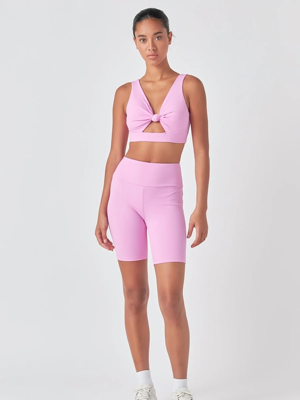 NWT GREY LAB Pink Knotted Cut Out Tank Top & Shorts Set